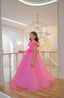 3D FLOWER DETAILED PUFFY ORGANZA TULLE BIRTHDAY WEDDING SPECIAL OCCASION DRESS 7-11 YEARS