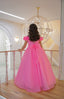 3D FLOWER DETAILED PUFFY ORGANZA TULLE BIRTHDAY WEDDING SPECIAL OCCASION DRESS 7-11 YEARS