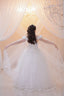 MADONNA COLLAR DETAIL 3D FLORAL DETAIL RELIGIOUS CEREMONY SPECIAL OCCASION DRESS