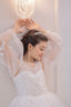 PEARL AND STONE BEADED GLITTER PRINT TULLE RELIGIOUS CEREMONY AND SPECIAL OCCASION DRESS