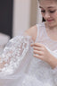 PEARL AND STONE BEADED GLITTER PRINT TULLE RELIGIOUS CEREMONY AND SPECIAL OCCASION DRESS