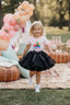 TUTU 3 PIECE PARTY SET WITH RUFFLED PARTY SOCKS COMBO- PINK BLACK MINT GREEN
