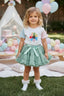 TUTU 3 PIECE PARTY SET WITH RUFFLED PARTY SOCKS COMBO- PINK BLACK MINT GREEN