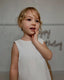 PEARL HEADBAND ACCESSORIZED WHITE BACK BOW TULLE WEDDING BAPTISM BIRTHDAY SPECIAL OCCASION DRESS