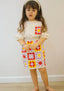 PEARLY DEDTAILED CROWN HAIR ACCESSORY SUZENE SKIRT AND T-SHIRT THREE PIECE CREAM SET