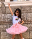 TUTU 3 PIECE PARTY SET WITH RUFFLED PARTY SOCKS COMBO- PINK BLACK MINT GREEN
