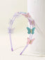 PINK PURPLE WHITE WINGS OF JOY BUTTERFLY BIRTHDAY AND SPECIAL OCCASION DRESS WITH MATCHING BUTTERFLY TIARA ACCESSORY
