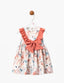 RUFFLED BOW FLORAL DRESS