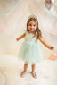 CRYSTAL QUEEN CROWN ACCESSORIZED MINT GREEN PINK WHITE BABY BLUE SPARKLING PRINCESS BIRTHDAY WEDDING SPECIAL OCCASION DRESS