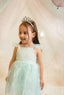 CRYSTAL QUEEN CROWN ACCESSORIZED MINT GREEN PINK WHITE BABY BLUE SPARKLING PRINCESS BIRTHDAY WEDDING SPECIAL OCCASION DRESS