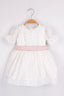 SPECIAL OCCASION BROCADE DRESS WITH ORGANZA TULLE HAIR ACCESSORY