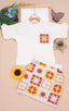 PEARLY DEDTAILED CROWN HAIR ACCESSORY SUZENE SKIRT AND T-SHIRT THREE PIECE CREAM SET