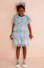 Shimmering Star-Patterned Colorful Tulle Dress (Hair Accessory Combination)