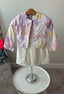 TIE DYE DENIM JACKET AND CREAM DRESS SET 9-24M