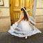 WEDDING SPECIAL OCCASION DRESS WITH LONG FLORAL DETAILED TULLE VEIL AND MATCHING HAIR CROWN