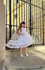 WEDDING SPECIAL OCCASION DRESS WITH LONG FLORAL DETAILED TULLE VEIL AND MATCHING HAIR CROWN