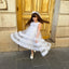WEDDING SPECIAL OCCASION DRESS WITH LONG FLORAL DETAILED TULLE VEIL AND MATCHING HAIR CROWN