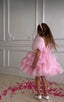 LAYERED ELEGANT GOWN FOR BIRTHDAY SPECIAL OCCASIONS WITH TIARA AND TULLE GLOVE COMBINATION CAN BE WORN WITH A LONG OR SHORT BACK DESIGN