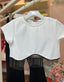 2 PIECE SET WITH CHAIN DETAILED CROP TOP FLARED PANTS