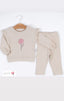 3D PINK KNITTED FLORAL EMBROIDERED POLKA DOT SET