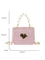 A MINI LOVE TOTE A PEARL HANDHELD METAL CHAIN BAG SUITABLE FOR DAILY OUTINGS AND PARTIES THE BEST CHOICE FOR GIFT AND BIRTHDAY GIFTS