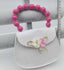 BEADED HANDLE WHITE BAG WITH FLORAL DETAILS