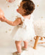 BUTTERFLY ANGEL WING LACE AND TULLE DETAILED DRESS WITH SPARKLING FLORAL HAIR CLIP PERFECT FOR BIRTHDAYS WEDDINGS AND CHRISTENINGS