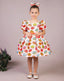 COLORFUL DONUT PRINT VOLUMINOUS SKIRT BIRTHDAY SPECIAL OCCASION DRESS