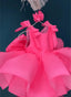 CRYSTAL EMBELLISHED BOW NEON PINK SPECIAL OCCASION DRESS