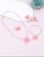 CUTE PINK BOW EARRINGS RINGS BEADED NECKLACE BRACELET JEWELRY 5 PIECE SET SUITABLE FOR PARTIES BIRTHDAY DAILY WEAR