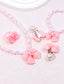 CUTE PINK BOW EARRINGS RINGS BEADED NECKLACE BRACELET JEWELRY 5 PIECE SET SUITABLE FOR PARTIES BIRTHDAY DAILY WEAR