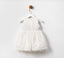 EMBROIDERED FABRIC WHITE WEDDING BIRTHDAY SPECIAL OCCASION DRESS