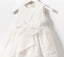 EMBROIDERED FABRIC WHITE WEDDING BIRTHDAY SPECIAL OCCASION DRESS