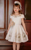 EMBROIDERED FLORAL LACE SPECIAL OCCASION DRESS FOR WEDDINGS BIRTHDAYS