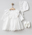 EYELET LACE BABY BAPTISM DRESS SET