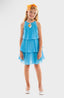 FEATHERED BOW HEADBAND MATCHING BLUE DRESS