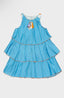 FEATHERED BOW HEADBAND MATCHING BLUE DRESS