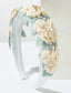 FLORAL FABRIC HEADBAND WITH GEMS FRESH FLORAL DECOR HAIR ACCESSORY TOUCH FOR BIRTHDAY AND WEDDING DRESSES