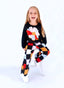 FLORAL PLAID TRACKSUIT SET WITH COLORFUL FLOWER ACCESSORIES BLACK FANNY PACK COMBINATION