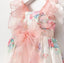 FLORAL PRINT DRESS WITH CRYSTAL TULLE BOW