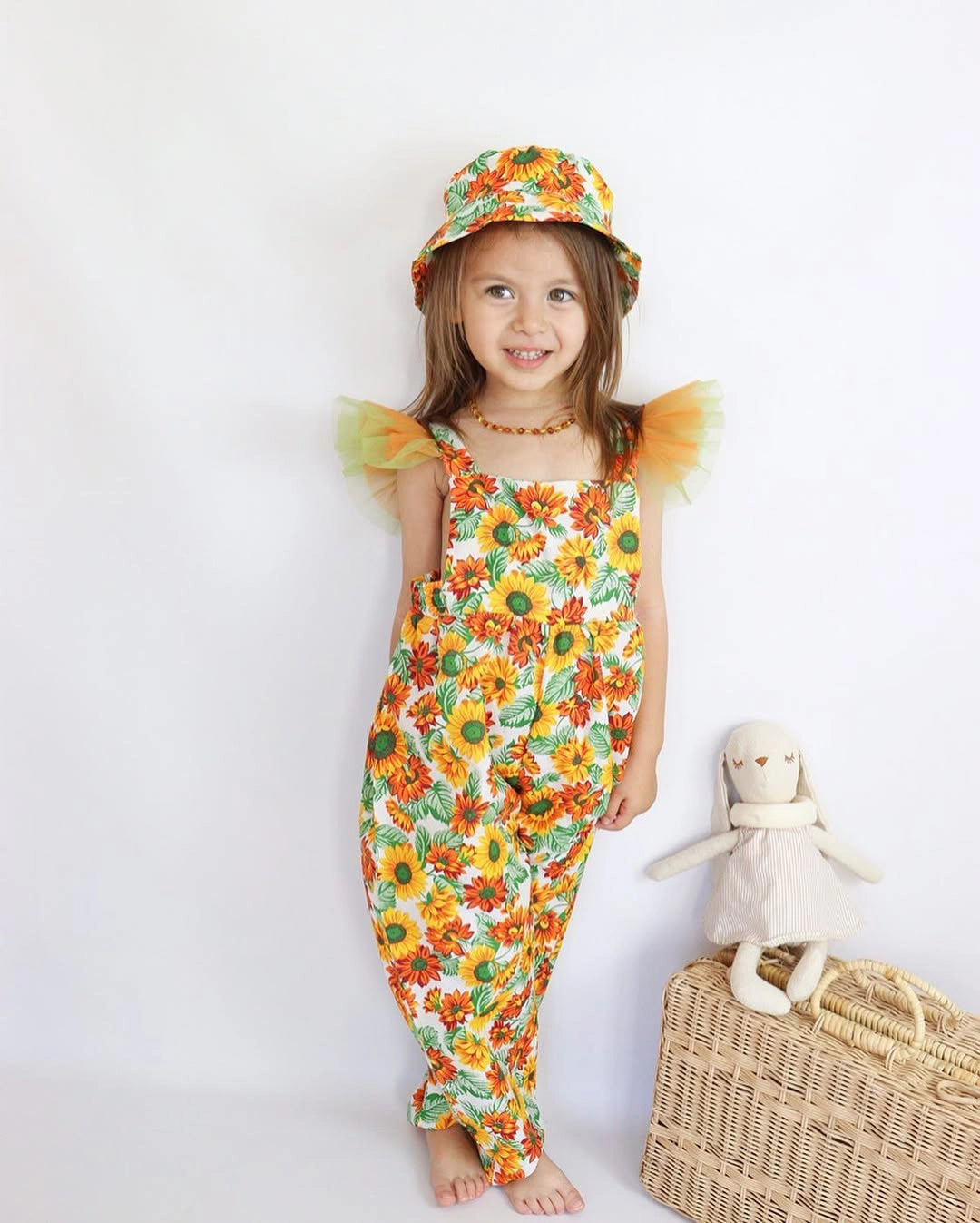 FLORAL PRINT JUMPSUIT WITH HAT – Lydia Kids