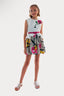 FLORAL PRINT SKIRT BLOUSE 2 PIECE SET