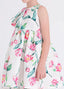 FLORAL RUFFLED DRESS WITH MATCHING BOW HEADBAND
