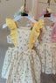 FRILLY DRESS WITH DAISY PATTERNED FLORAL HEADBAND ACCESSORY SET