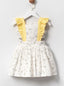 FRILLY DRESS WITH DAISY PATTERNED FLORAL HEADBAND ACCESSORY SET