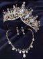 GIRL IS GOLDEN CROWN ELEGAN LUXURY NECKLACE EAR CLIP EARRINGS FASHION SHOW PHOTO BIRTHDAY WEDDING HEADBAND SET