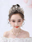GIRL IS GOLDEN CROWN ELEGAN LUXURY NECKLACE EAR CLIP EARRINGS FASHION SHOW PHOTO BIRTHDAY WEDDING HEADBAND SET