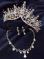 GIRL IS GOLDEN CROWN ELEGAN LUXURY NECKLACE EAR CLIP EARRINGS FASHION SHOW PHOTO BIRTHDAY WEDDING HEADBAND SET