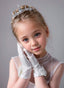 GIRLS SATIN BOW GLOVES PRINCESS GLOVES FOR FIRST COMMUNION WEDDING BIRTHDAY PARTY AND STAGE PERFORMANCE