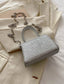 GIRLS SILVER HANDBAG WITH BOWKNOT DETAIL FASSHIONABLE HAND OR SHOULDER BAG FOR WEDDING BIRTHDAY